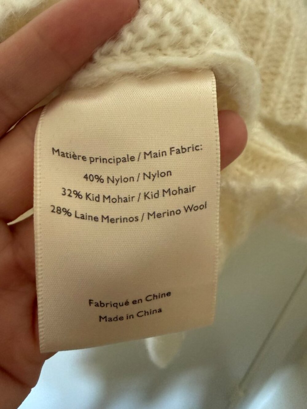 Sezane Mario Cream Mohair Merino Wool Blend Knit Cardigan M - Picture 6 of 7